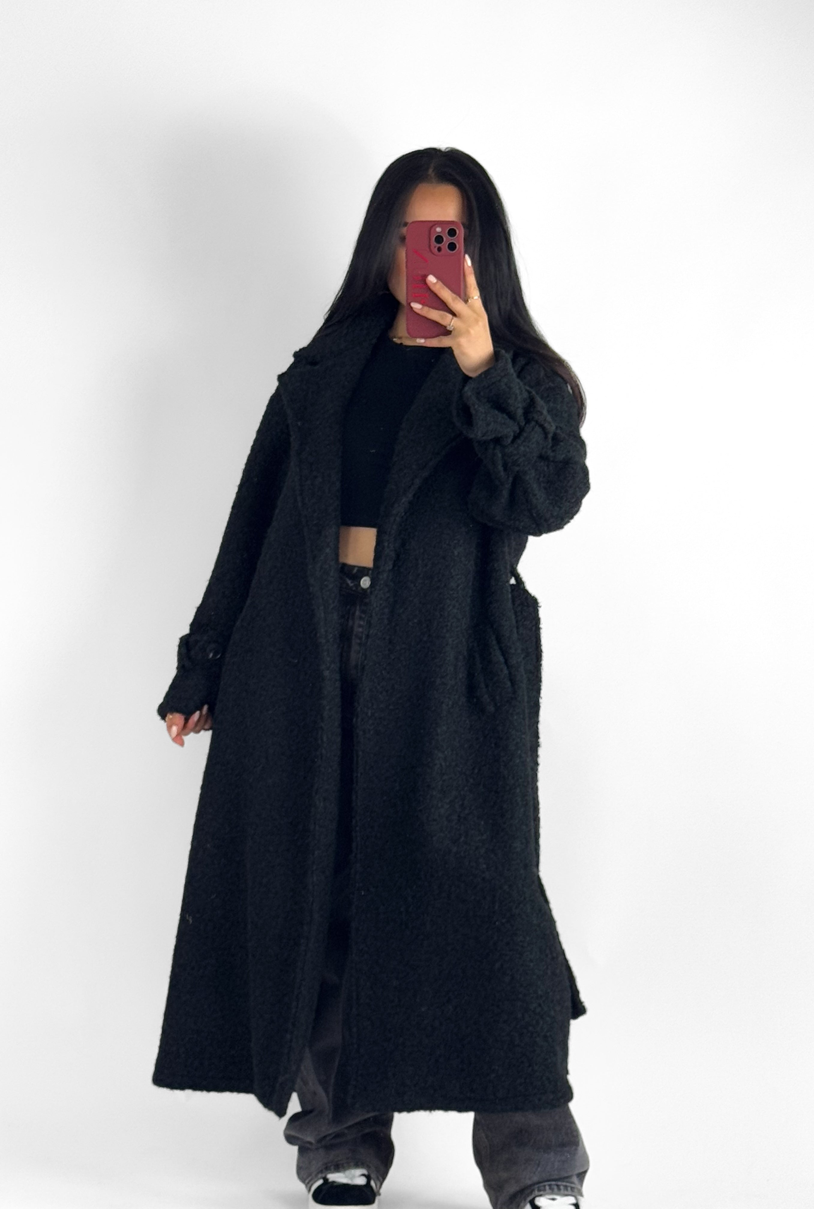 TEDDY TRENCHCOAT - BLACK