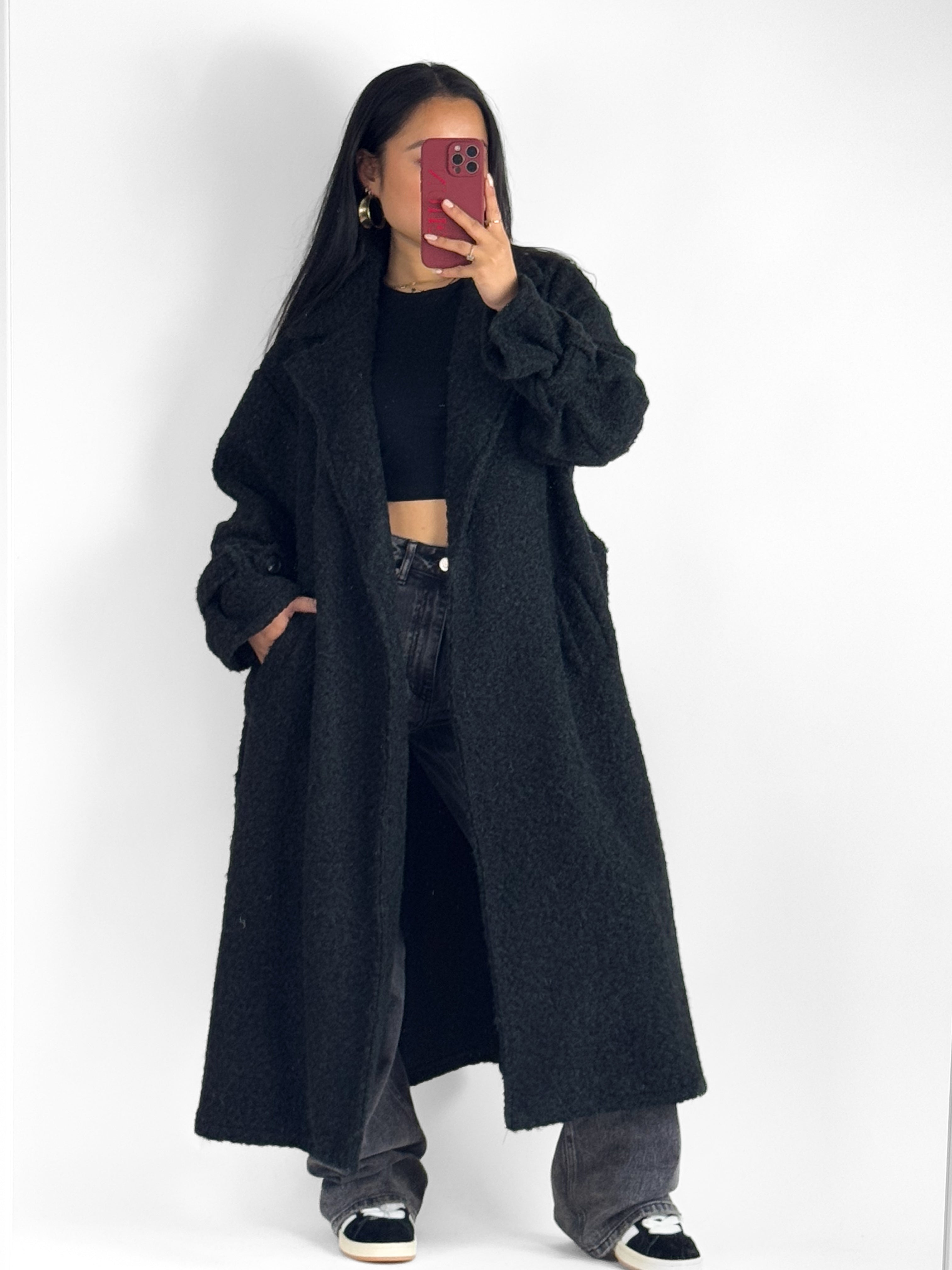 TEDDY TRENCHCOAT - BLACK