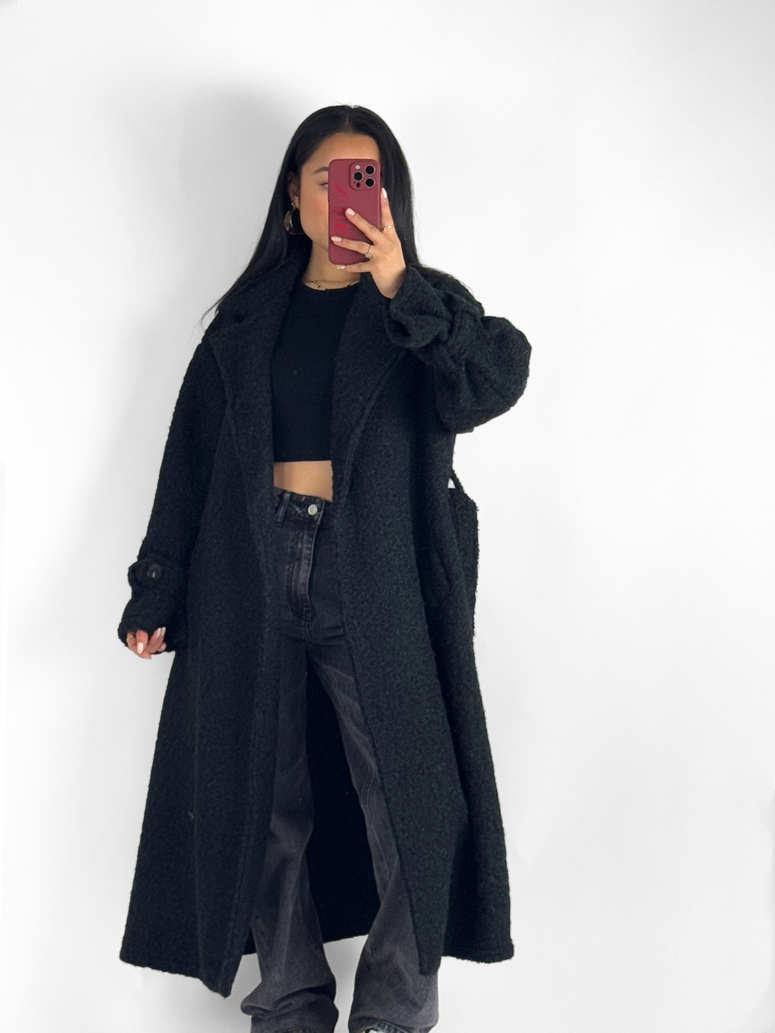 TEDDY TRENCHCOAT - BLACK