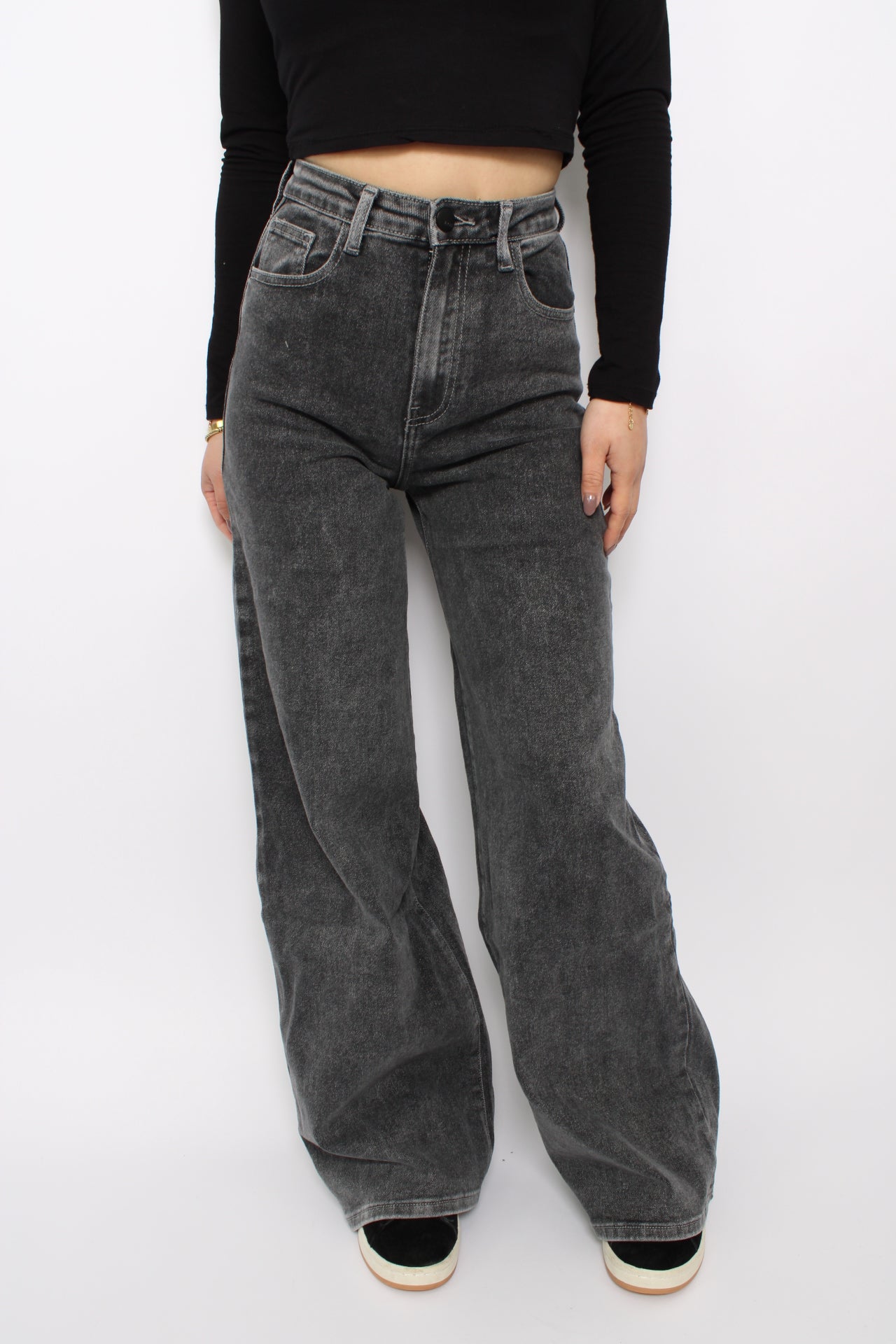 WIDE LEG JEANS 2661 - DARK GREY