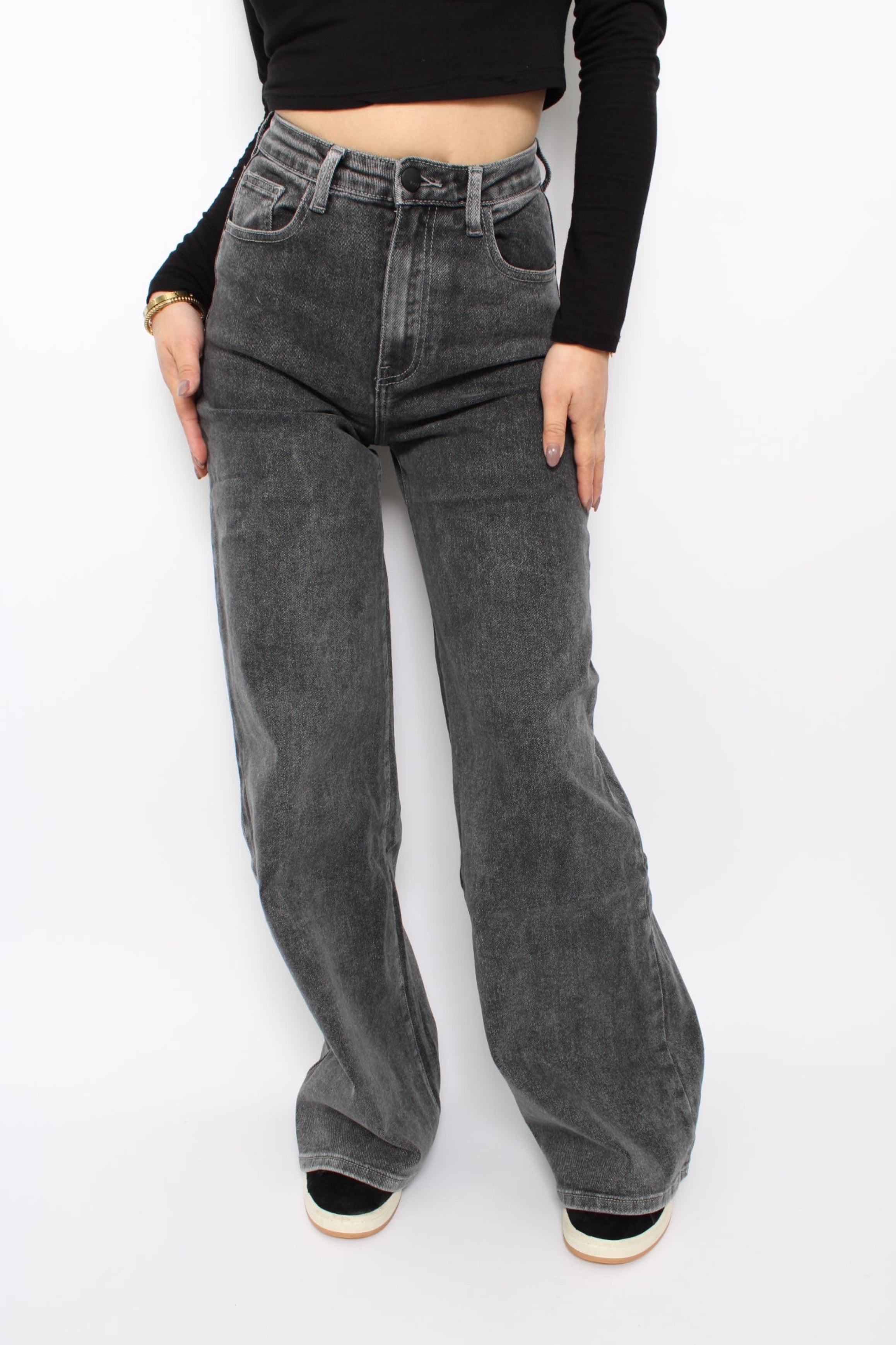 WIDE LEG JEANS 2661 - DARK GREY