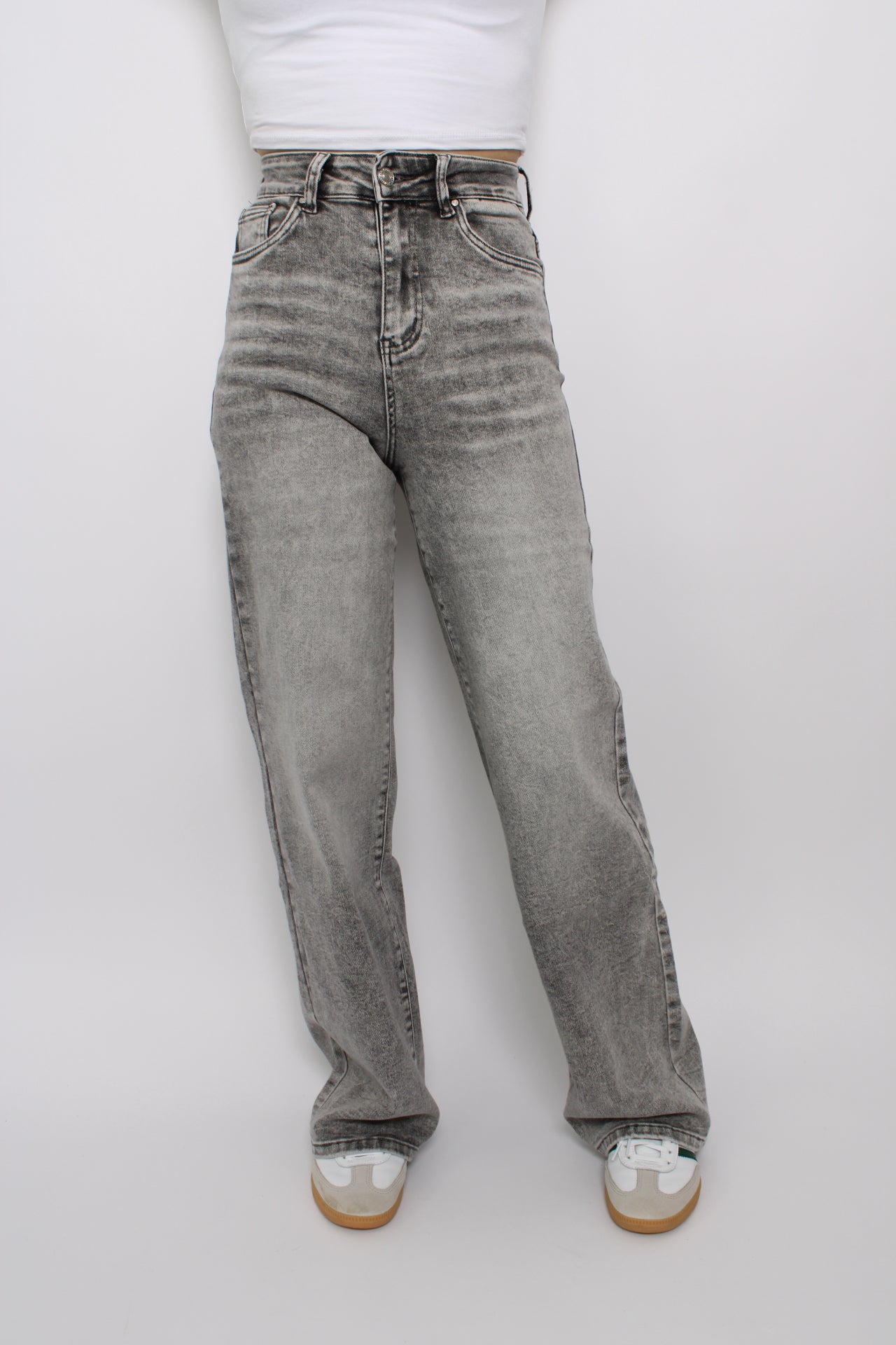 WIDE LEG JEANS - LIGHT GREY