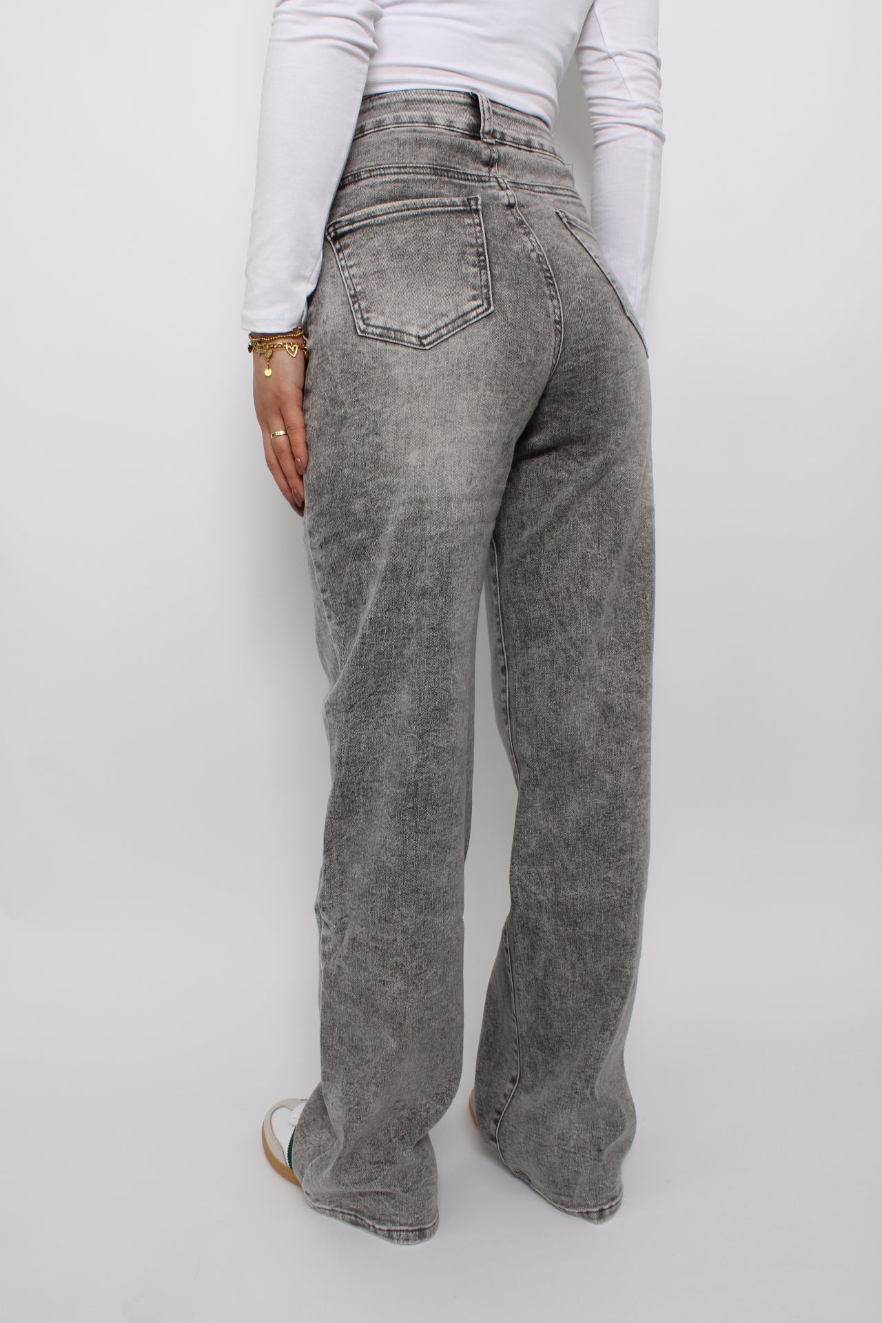 WIDE LEG JEANS - LIGHT GREY