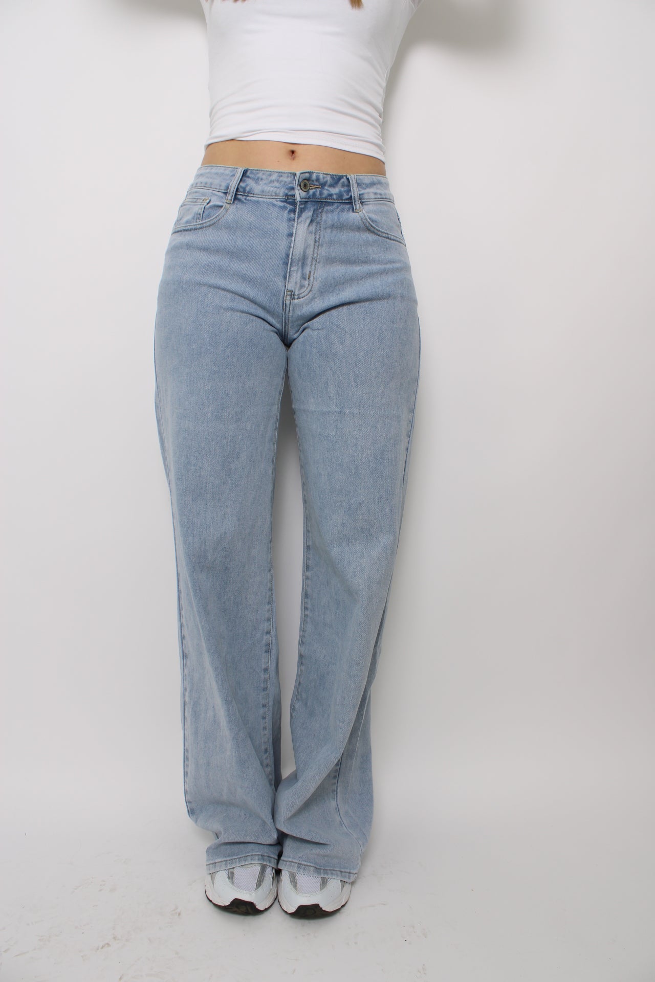 ''TALL'' MID WAIST WIDE LEG JEANS 8558-1 - LIGHT DENIM