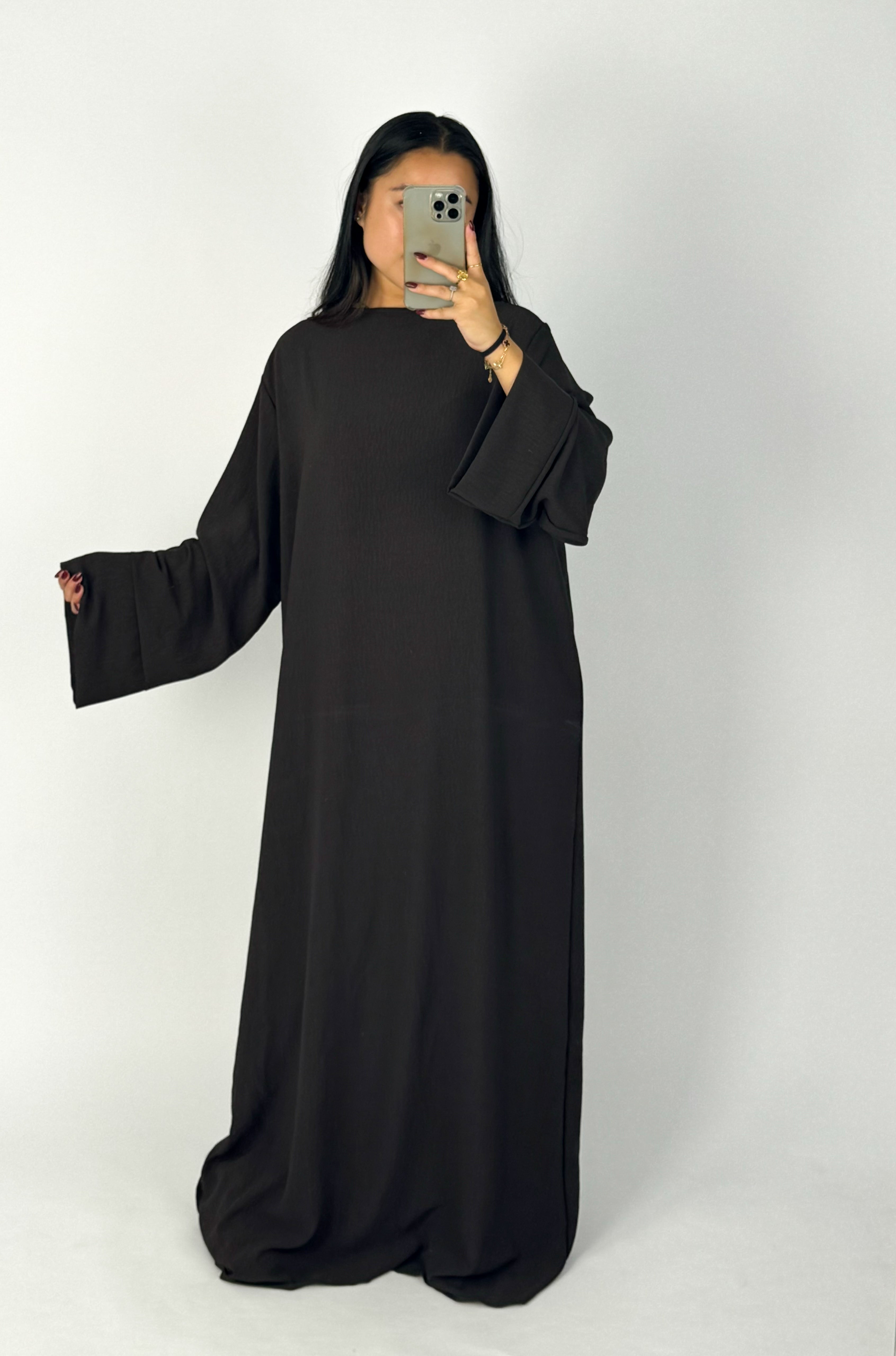 MERVE DRESS - DARK BROWN