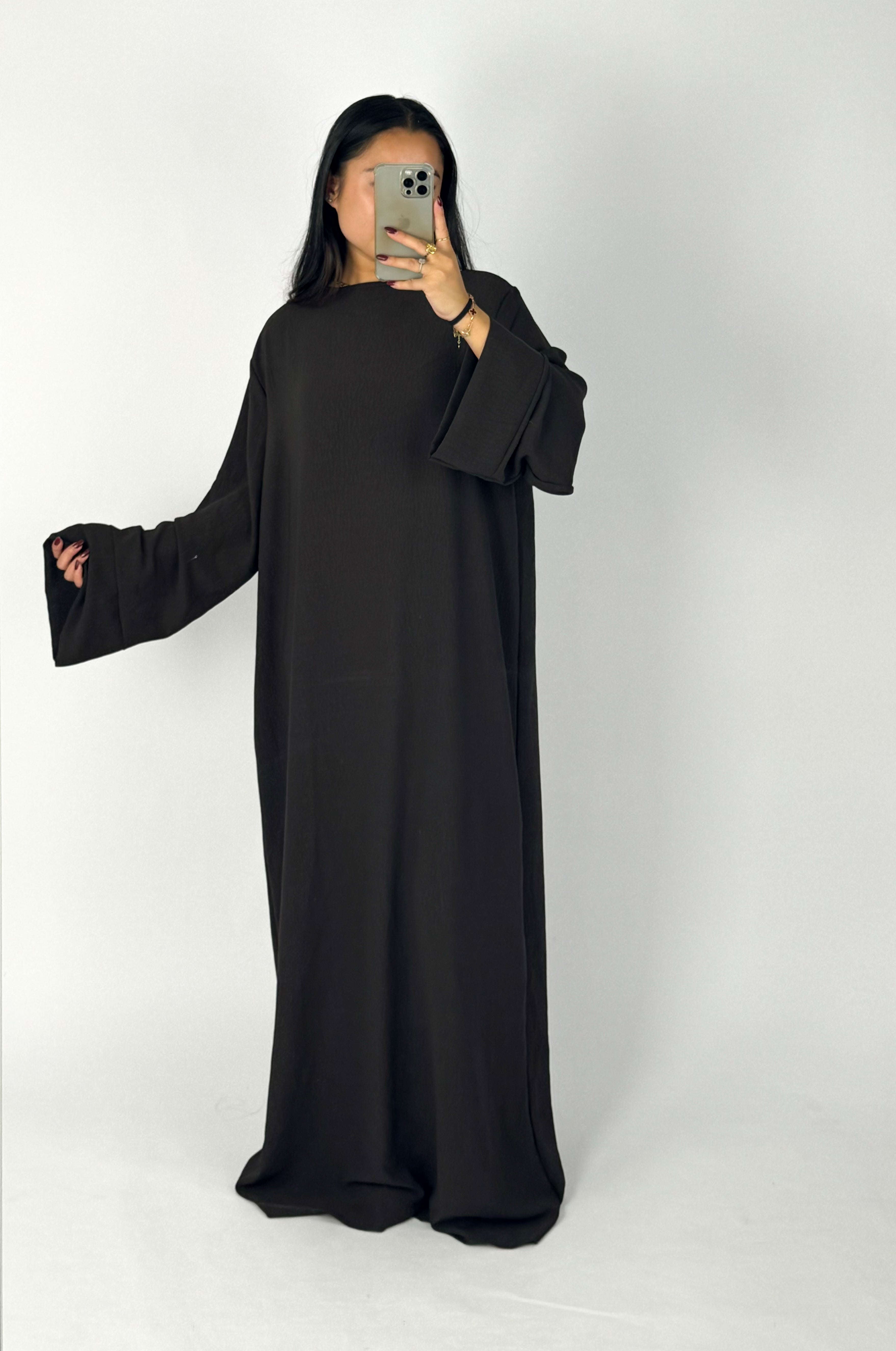 MERVE DRESS - DARK BROWN