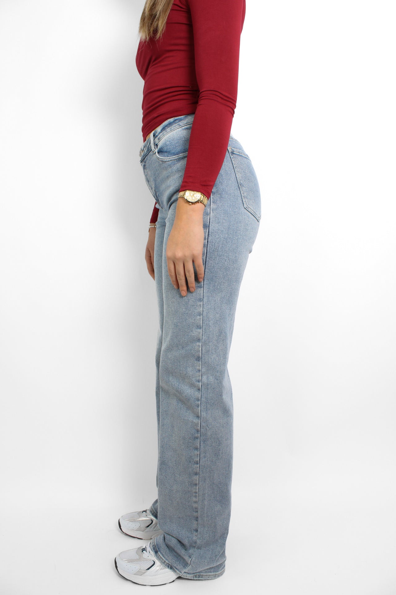 ''EXTRA TALL'' MID WAIST JEANS - DENIM