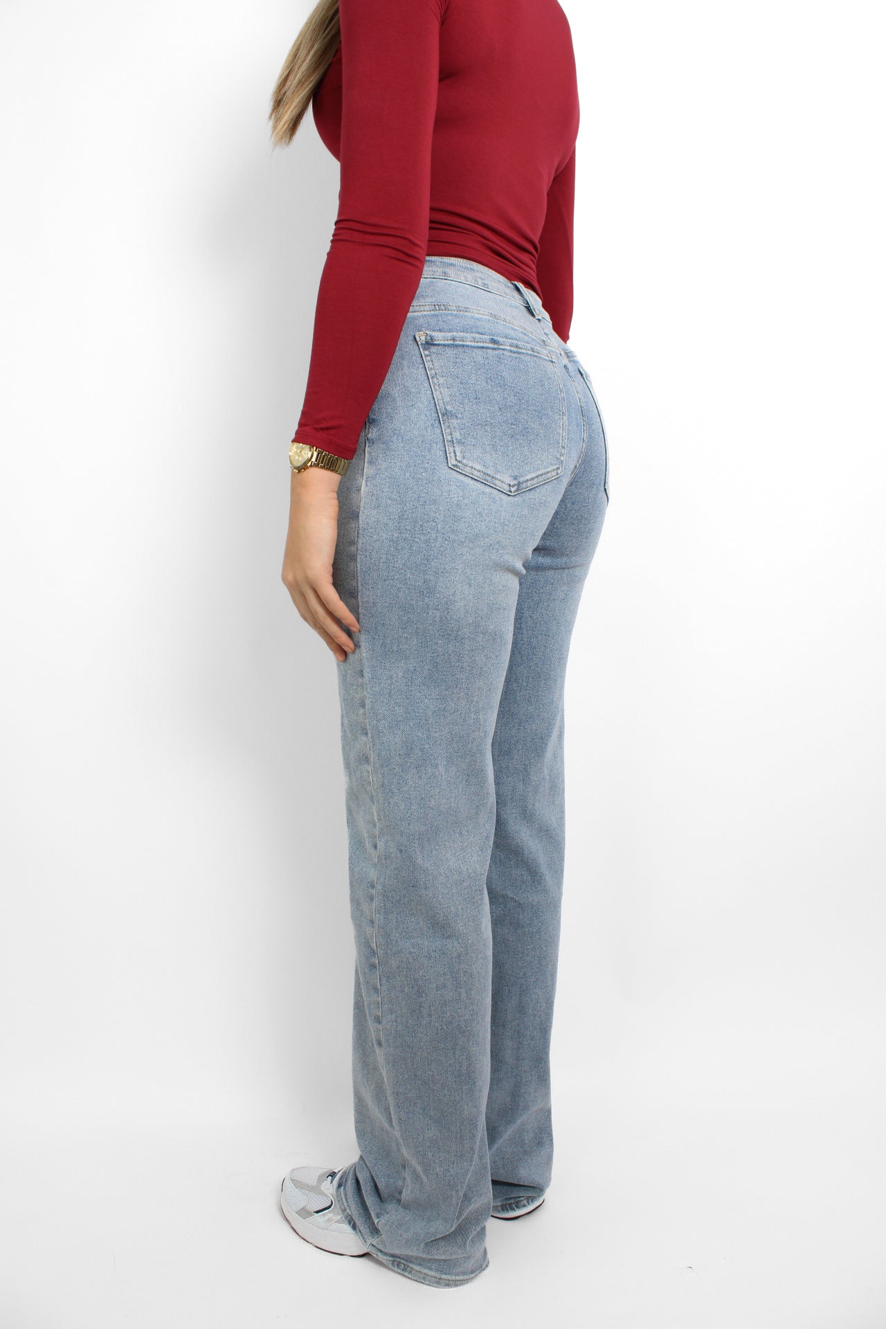 ''EXTRA TALL'' MID WAIST JEANS - DENIM