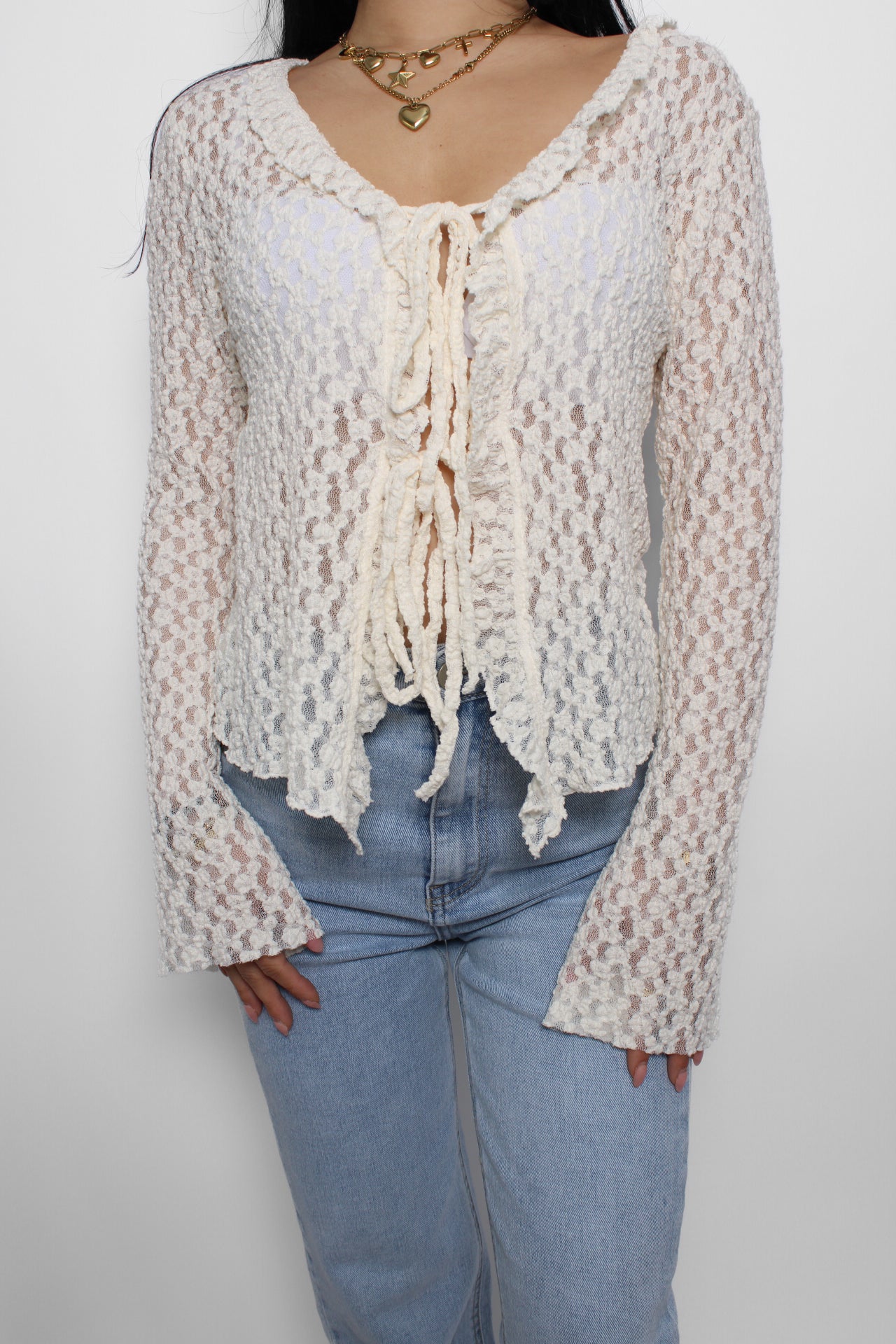 LACE VEST - ECRU