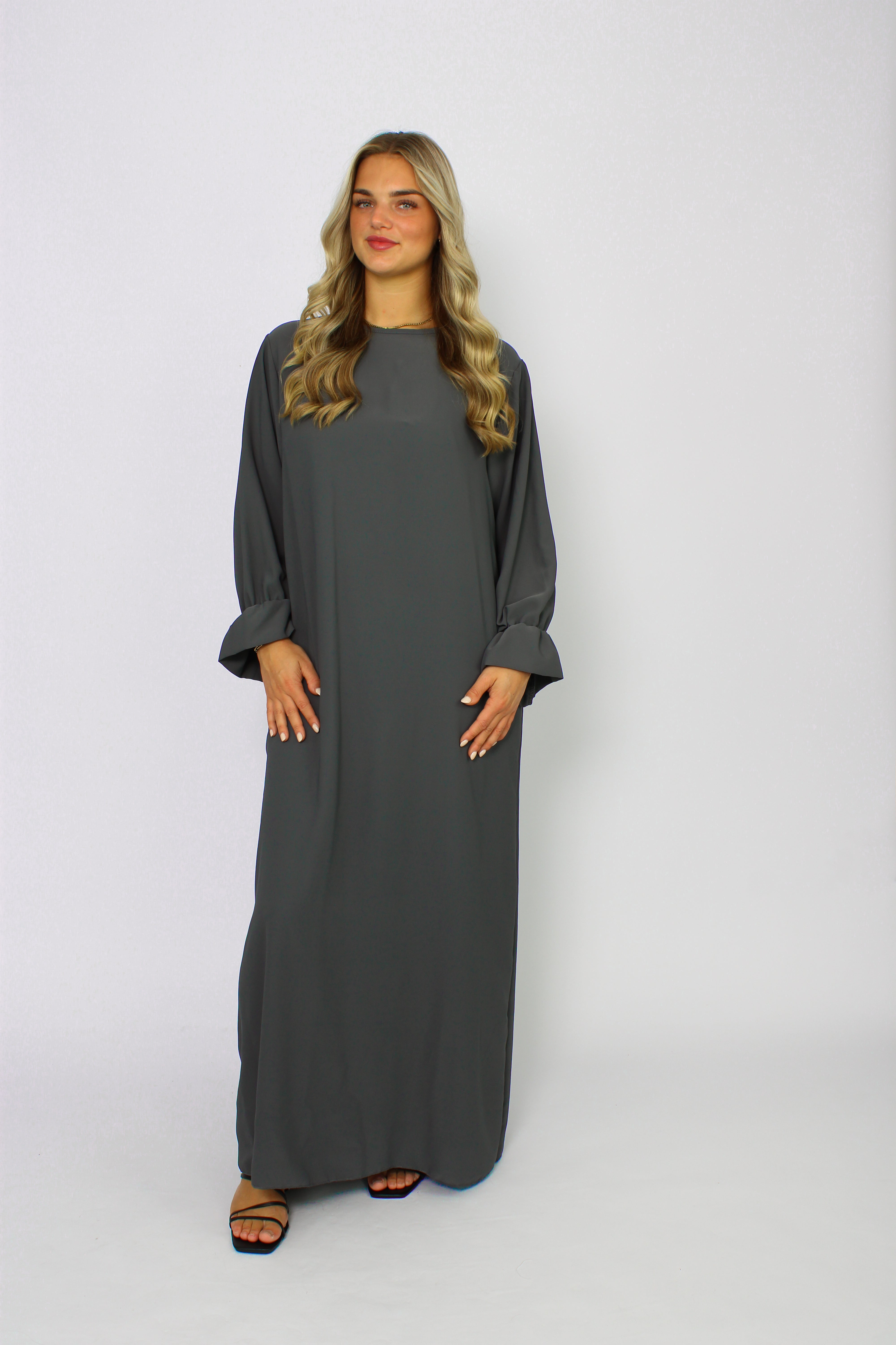 BEYZA SILKY DRESS - GREY