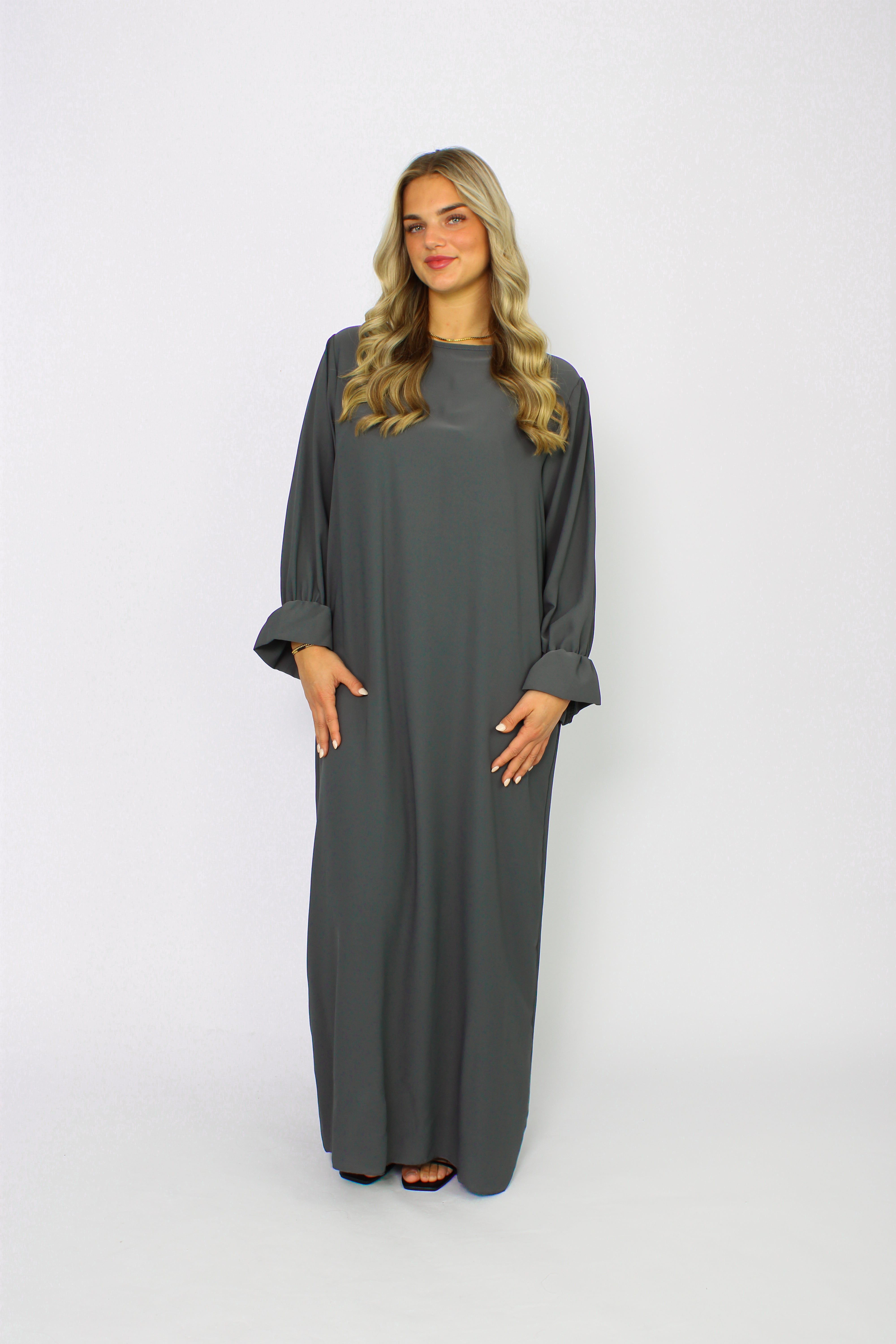 BEYZA SILKY DRESS - GREY