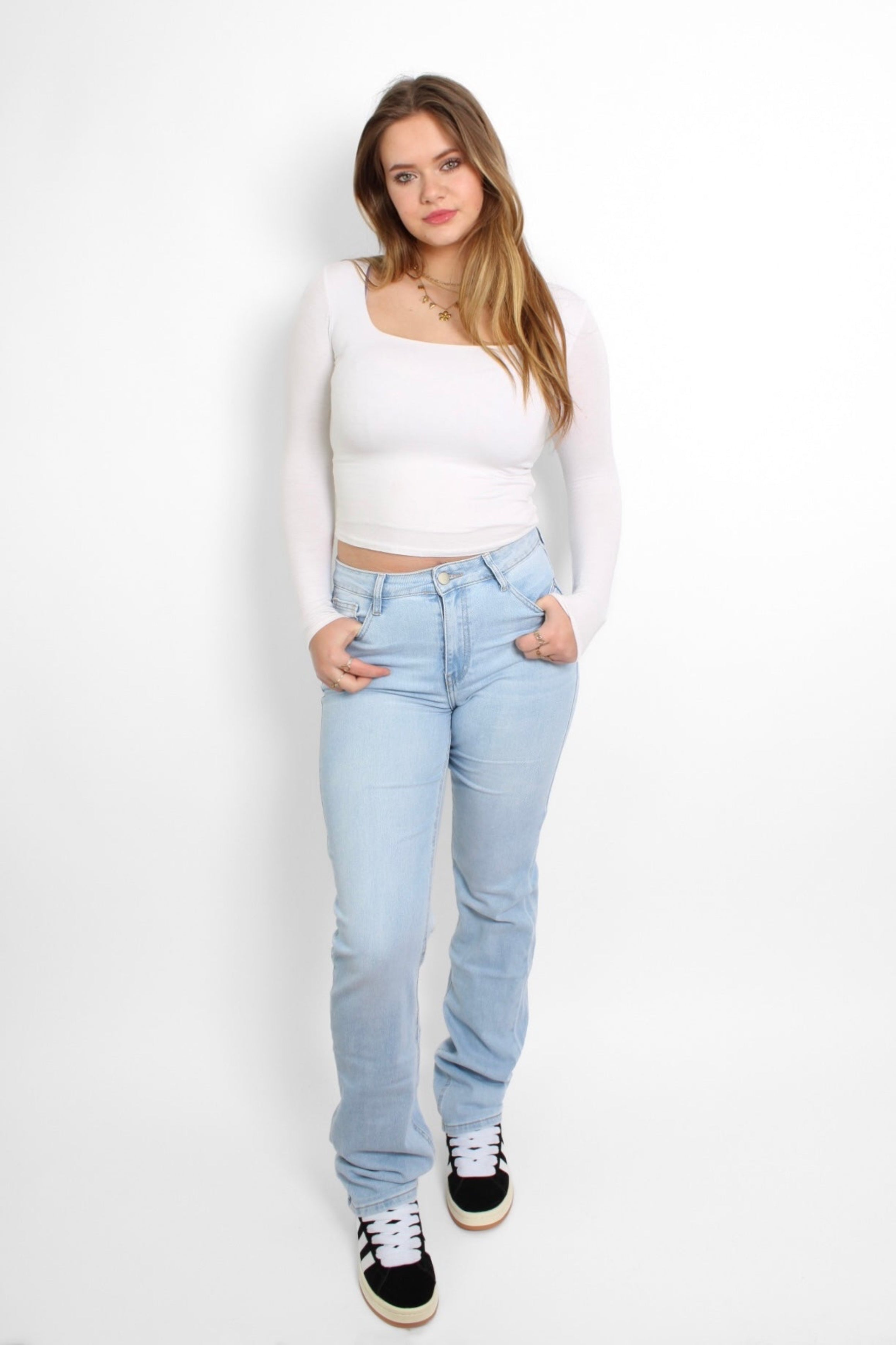 ''TALL'' MID WAIST STRAIGHT LEG JEANS 2837 - DENIM