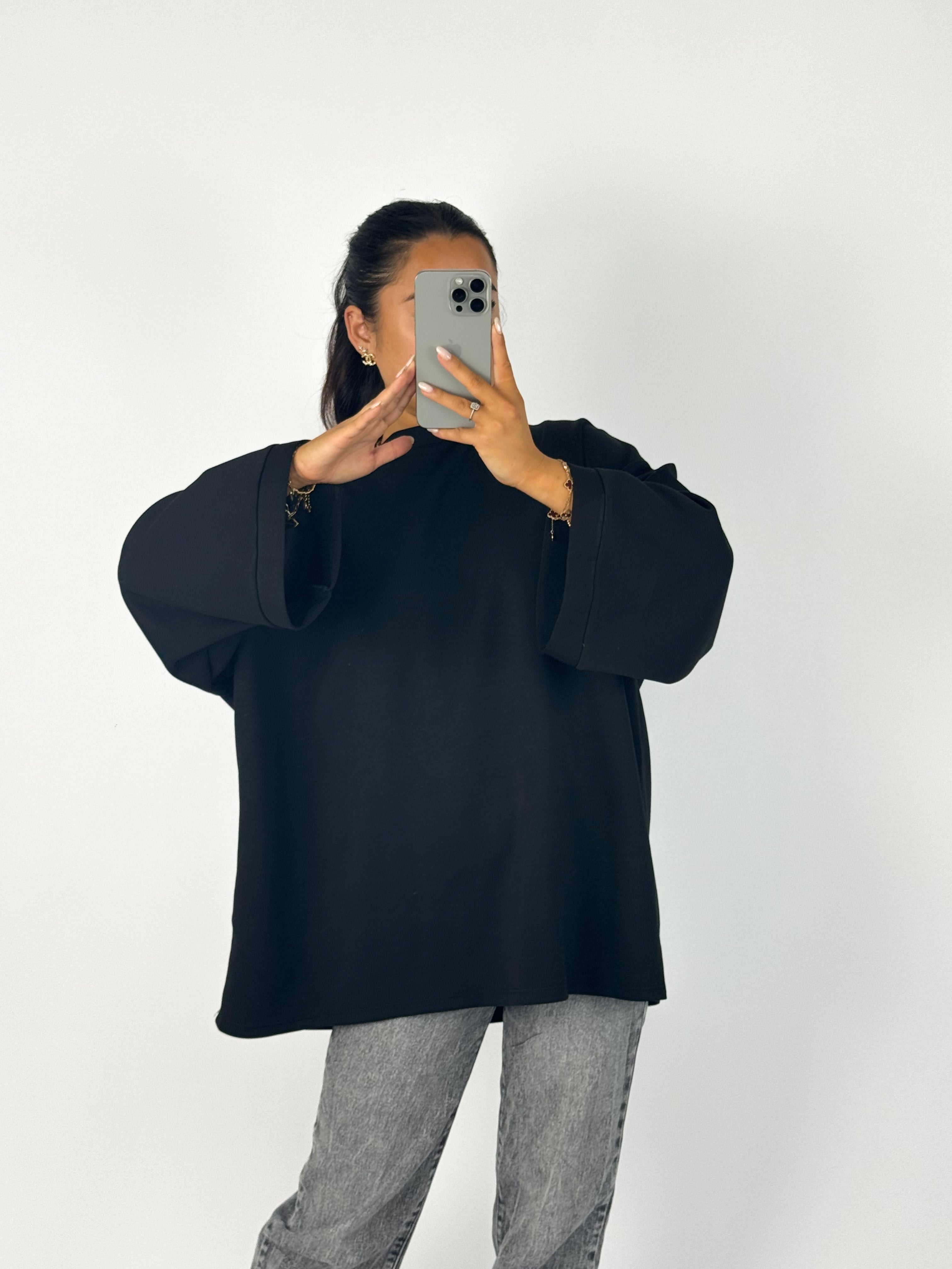 PRE ORDER 18 SEPTEMBER! OVERSIZED BASIC SWEATER - BLACK