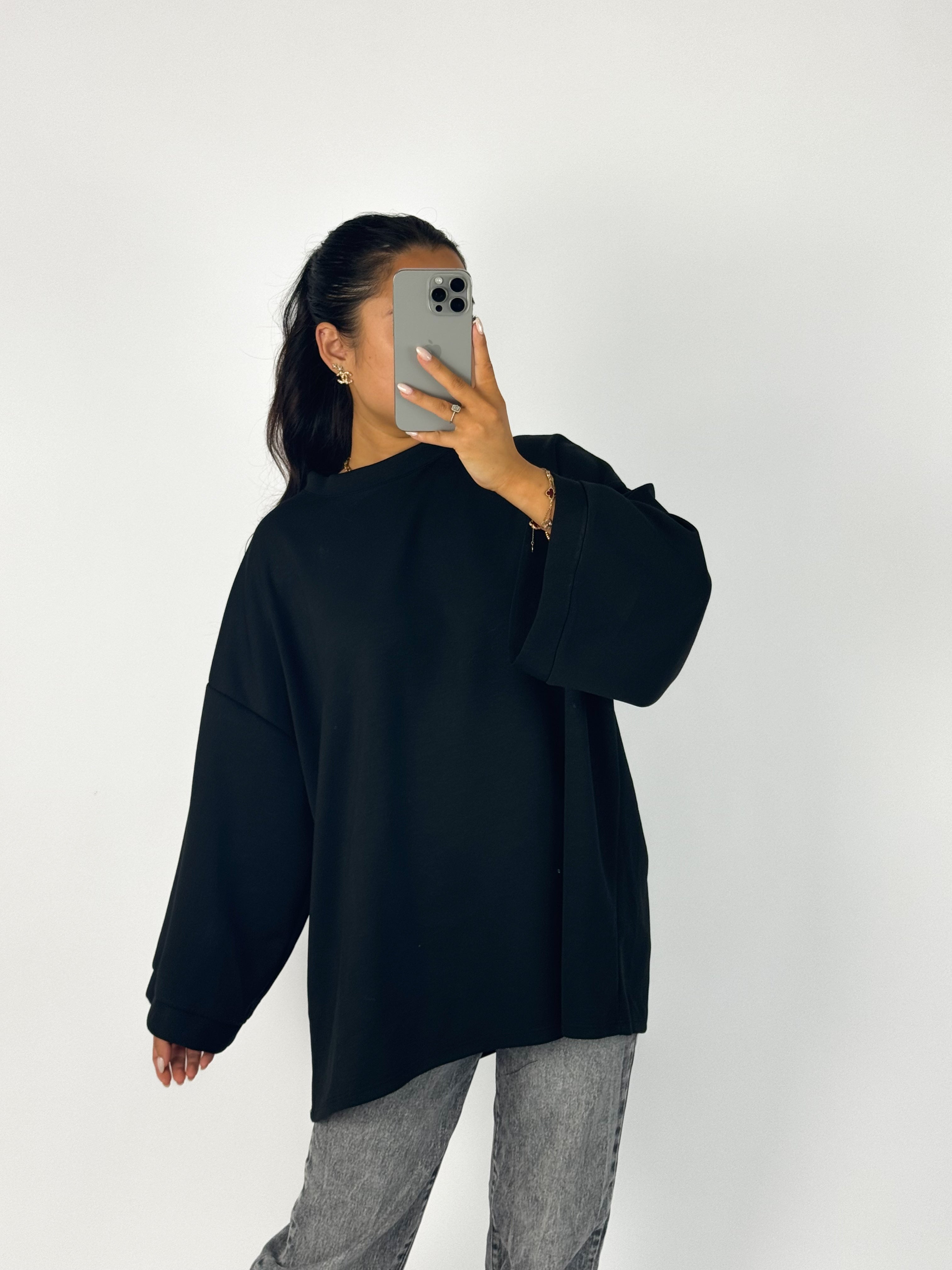 PRE ORDER 18 SEPTEMBER! OVERSIZED BASIC SWEATER - BLACK