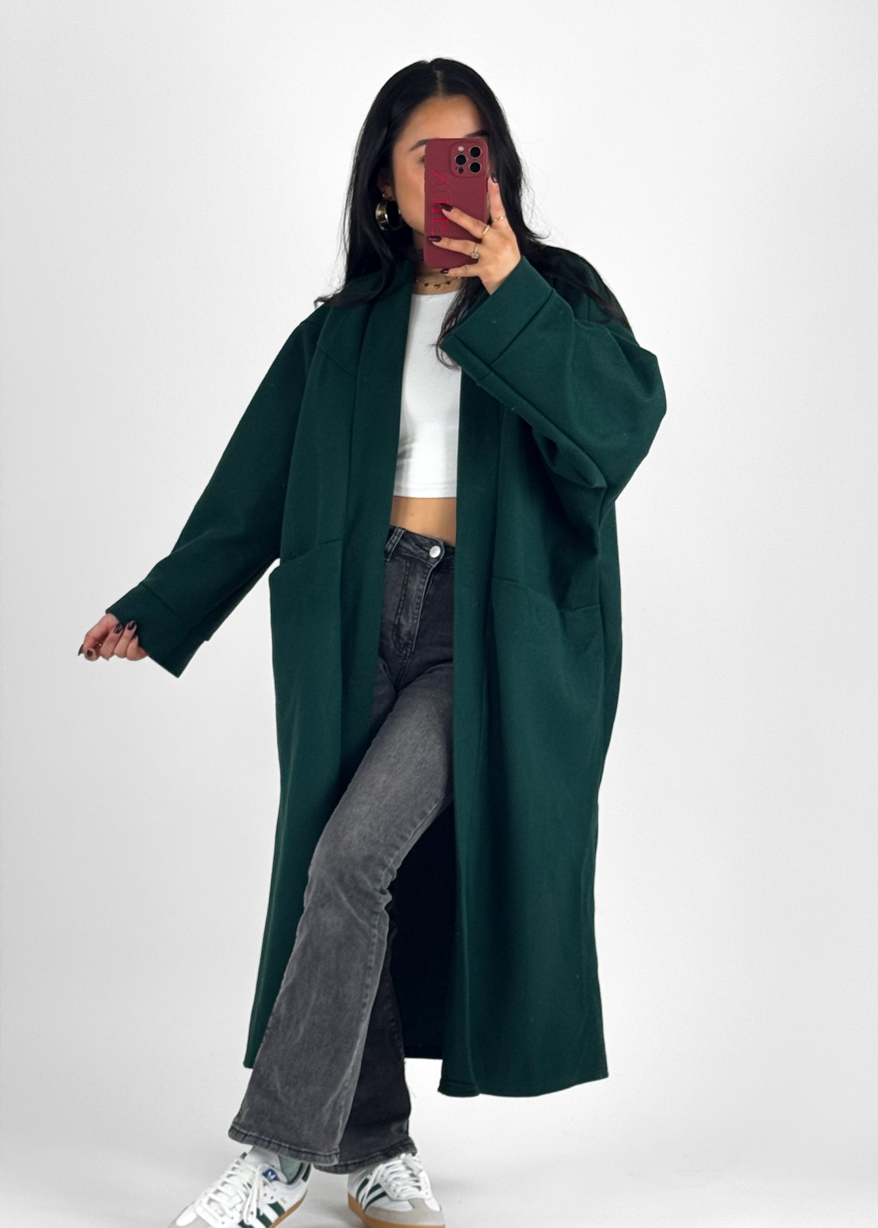 NYLA KIMONO - DARK GREEN