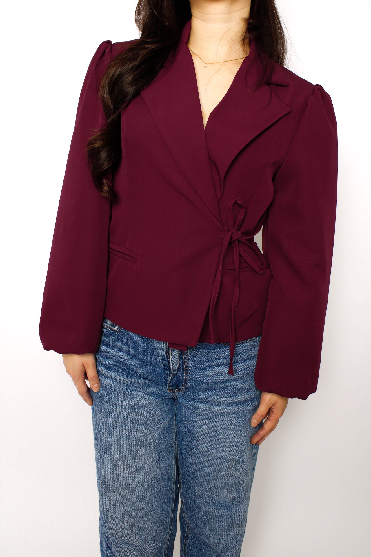 OLIVIA BLAZER - BURGUNDY