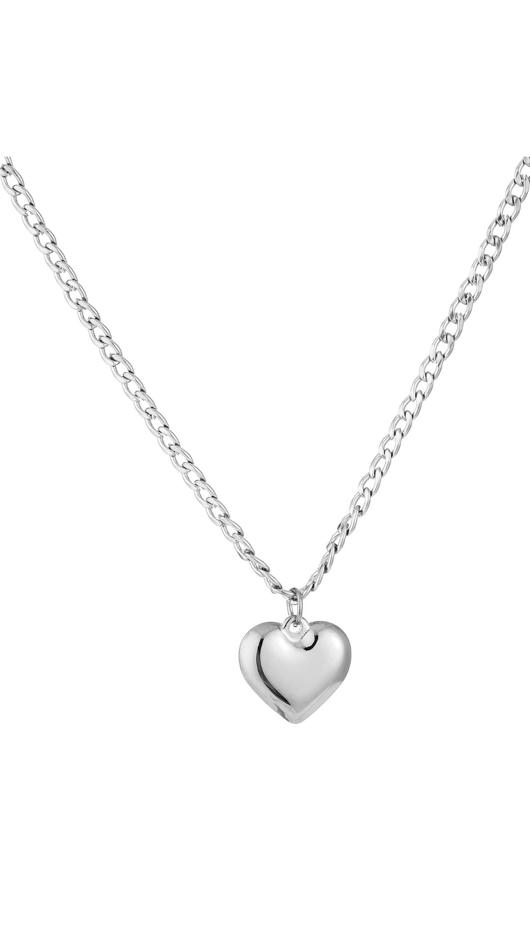 BIG HEART NECKLACE - SILVER