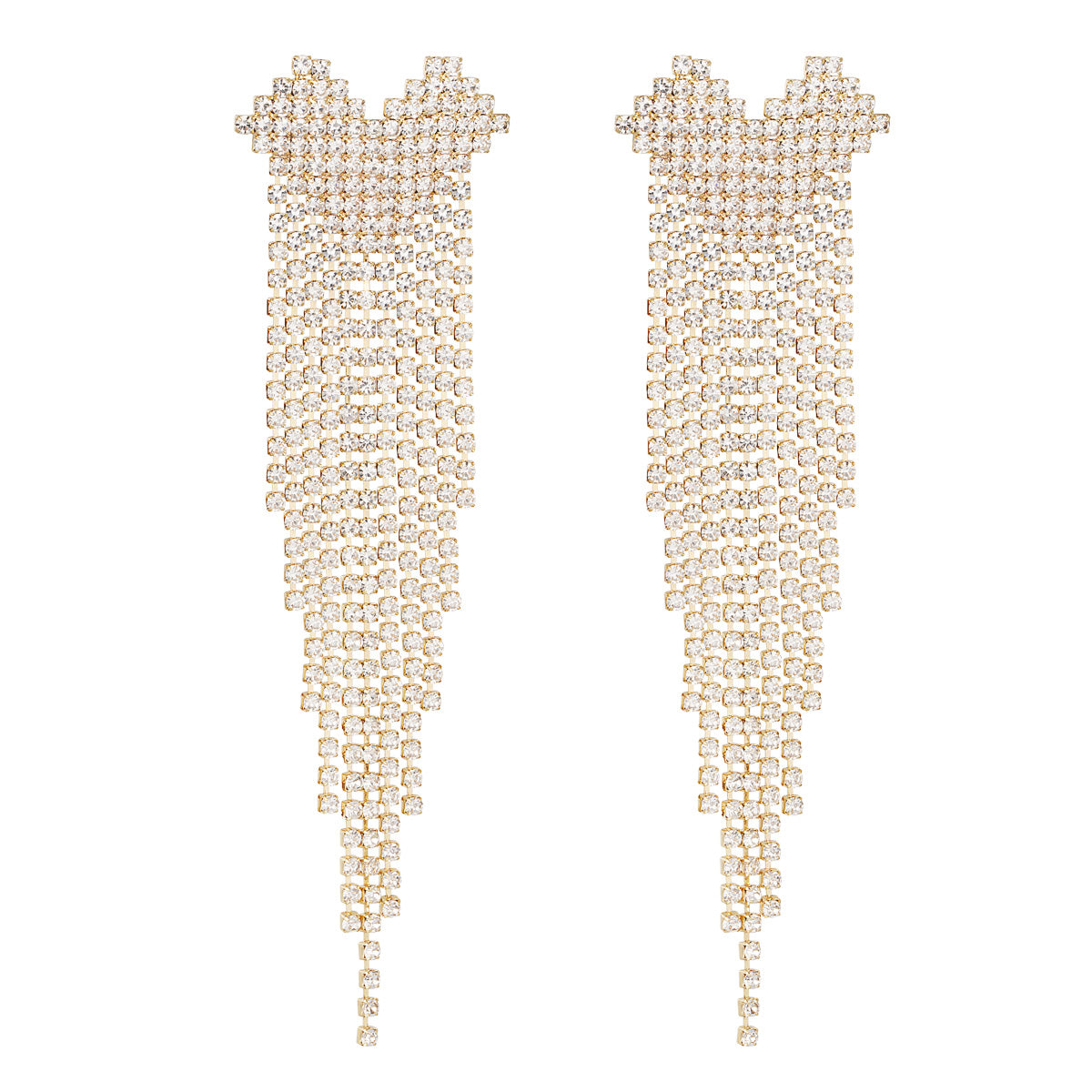 STRASS HEART EARRING - GOLD