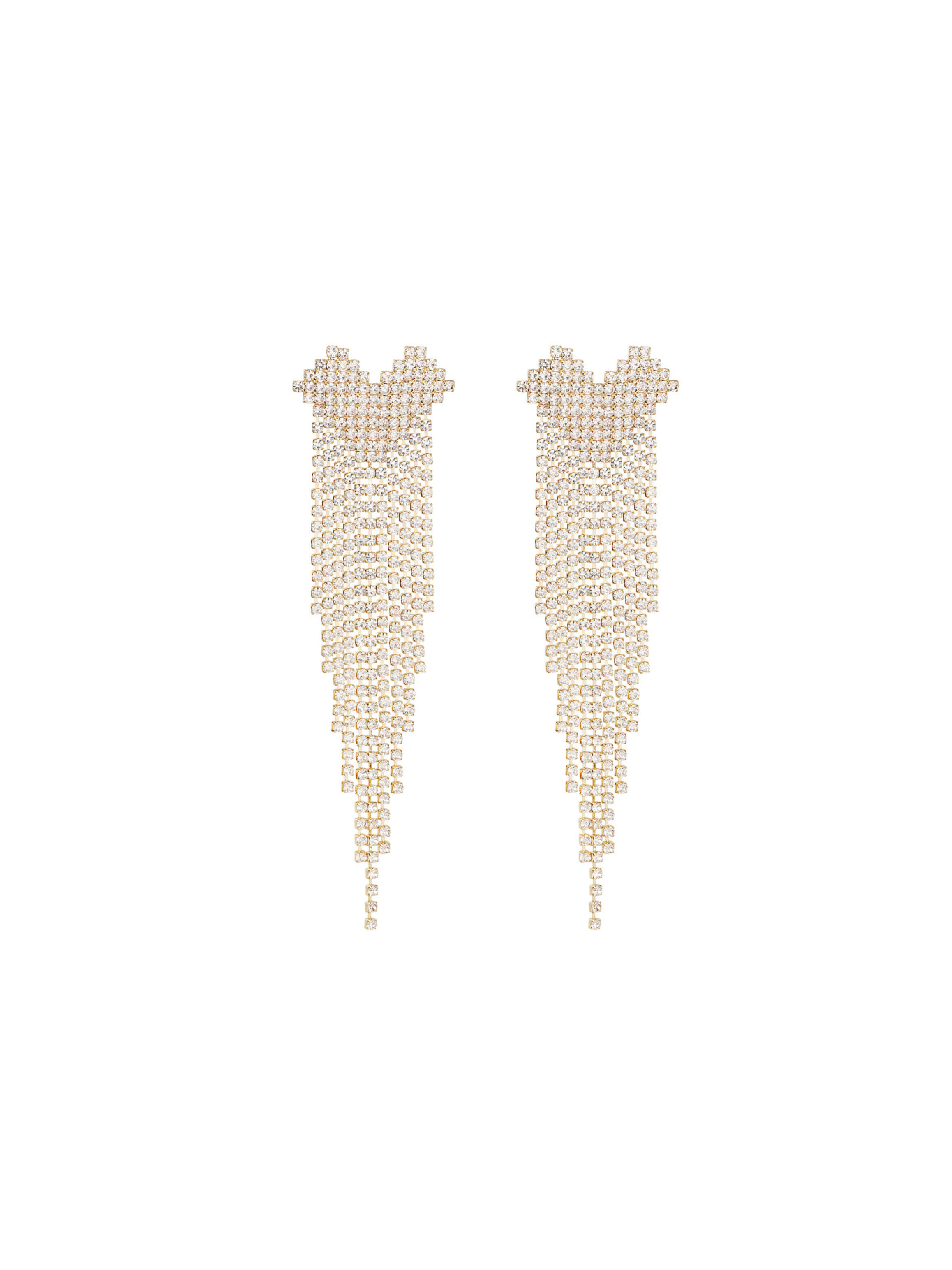 STRASS HEART EARRING - GOLD